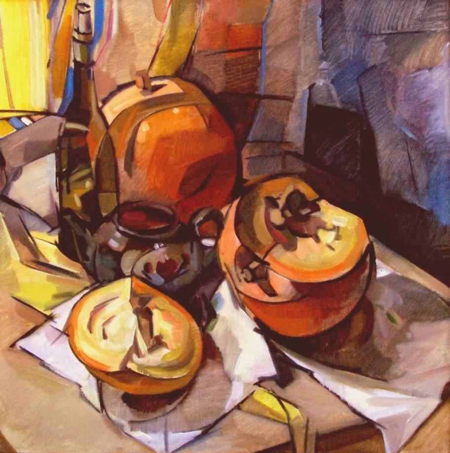 Натюрморт с разрезанными тыквами - 1, Игнатьева Инна, Купить картину Масло