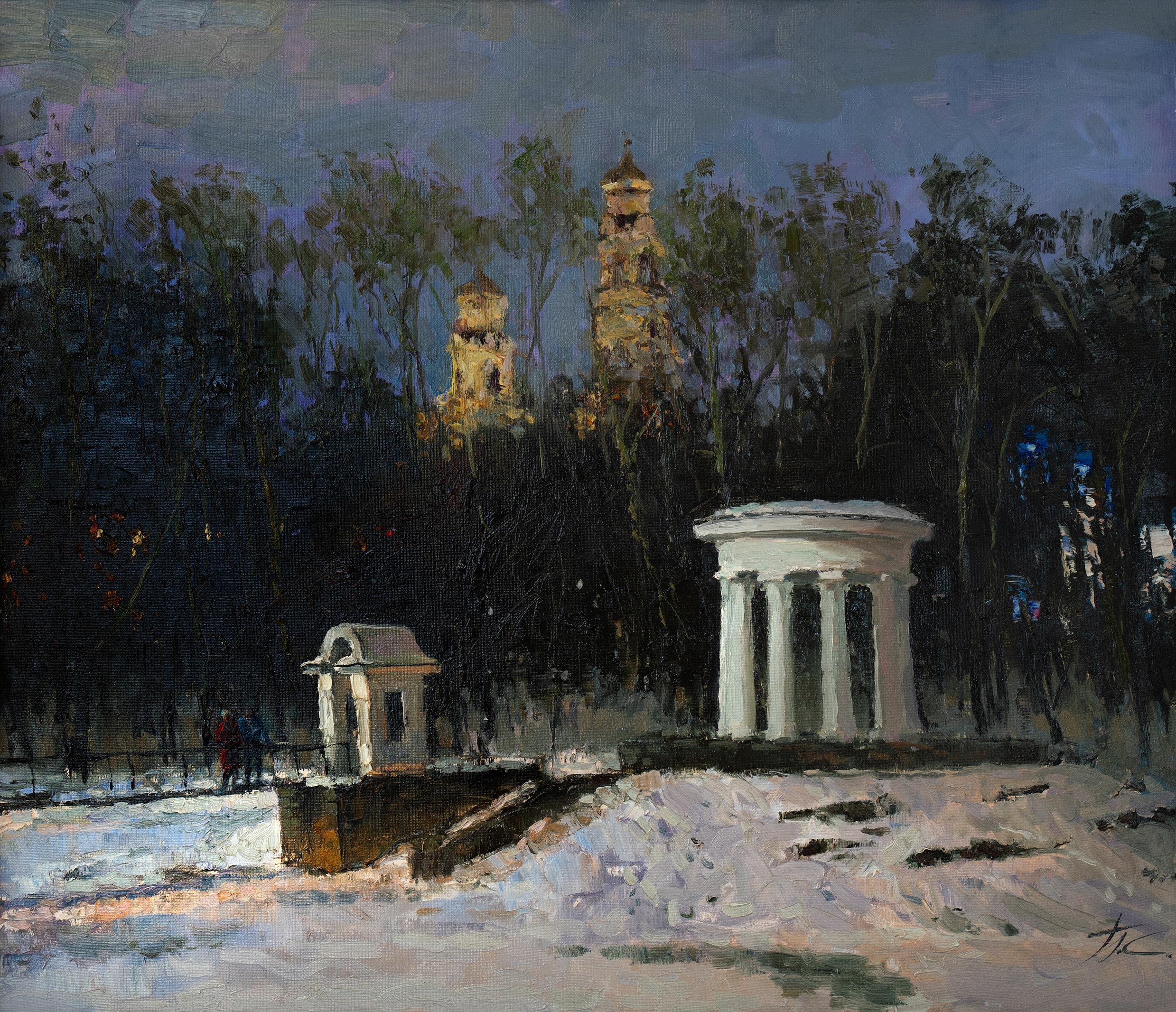 Зимним вечером в Харитоновском парке, Сергей Прохоров , Купить картину Масло