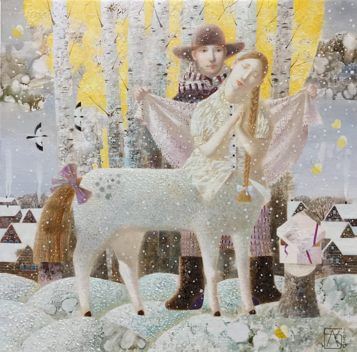 Оренбургский платок - 1, Анна Березовская, Купить картину Масло