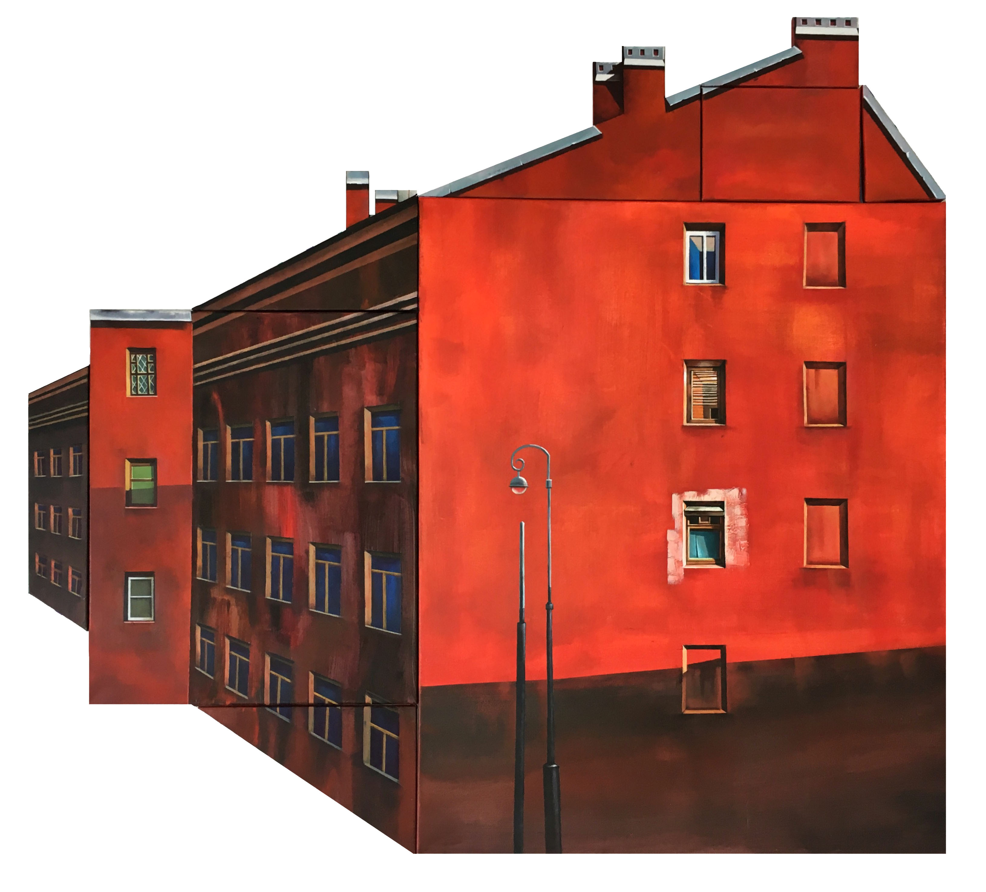 Красный дом из серии Immersion - 1, Динара Хёртнагль, Купить картину Масло