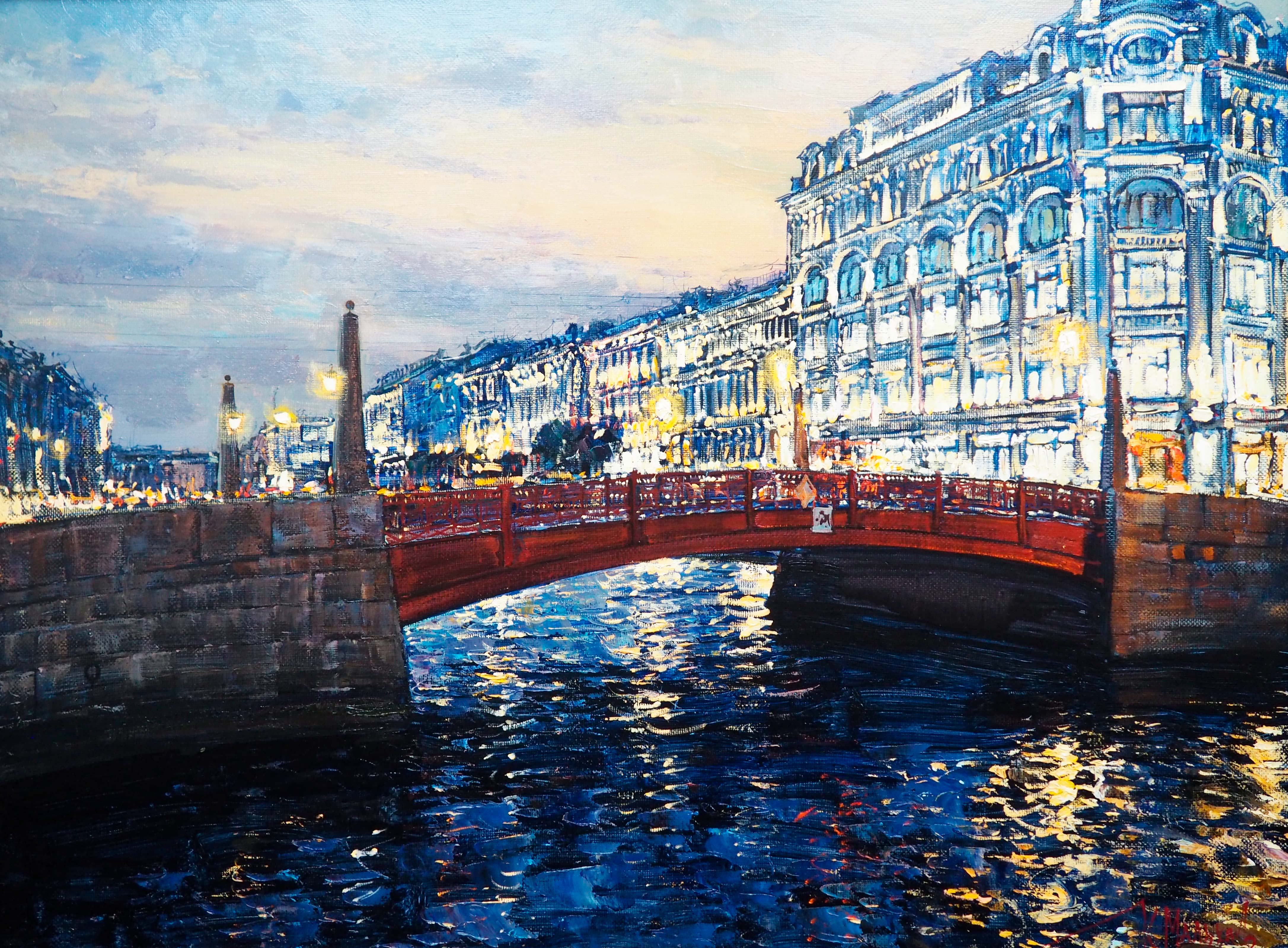 Красный мост - 1, Кирилл Мальков, Купить картину Масло