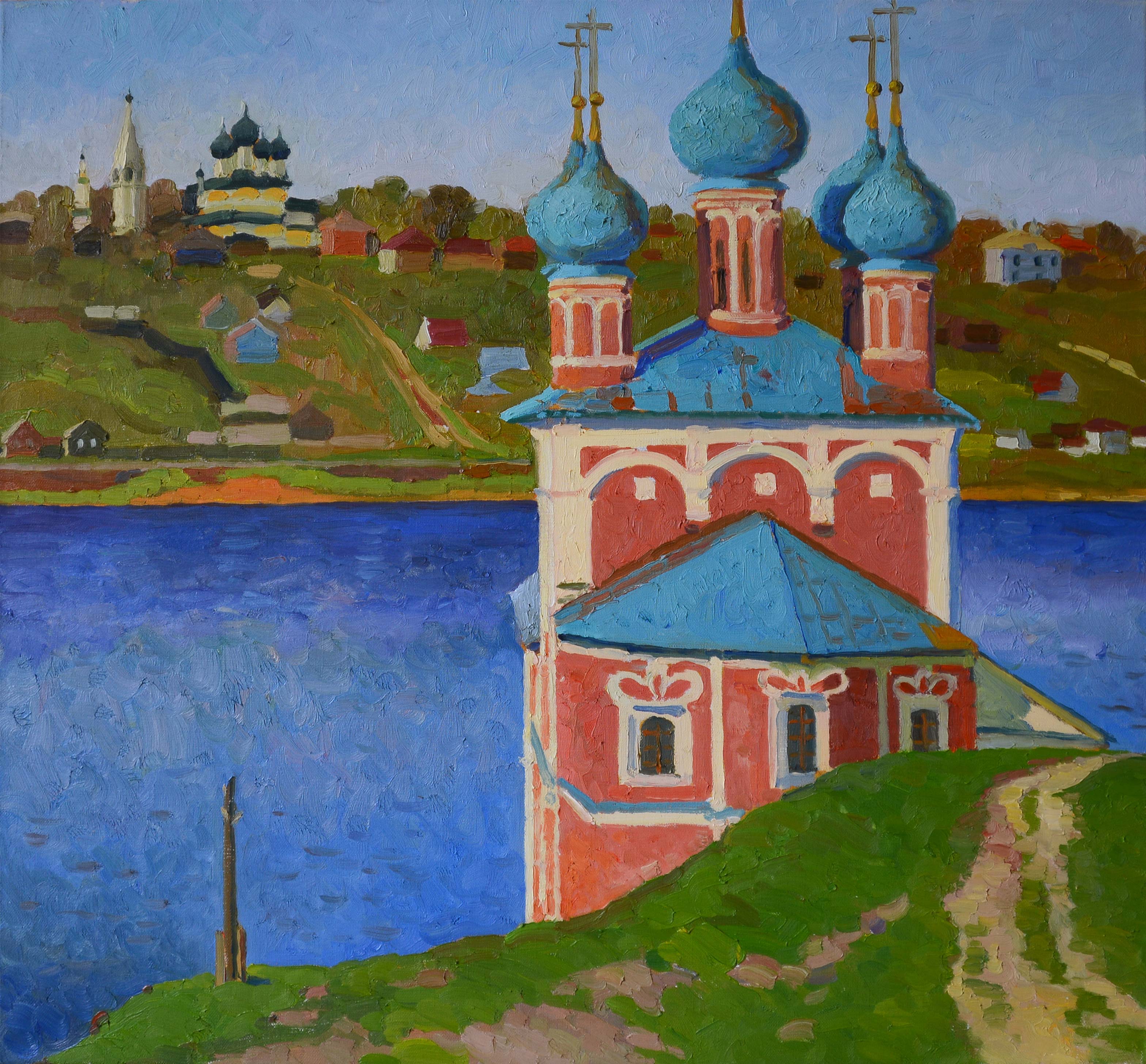 Вид на Тутаев через Казанскую церковь - 1, Анастасия Нестерова, Купить картину Масло