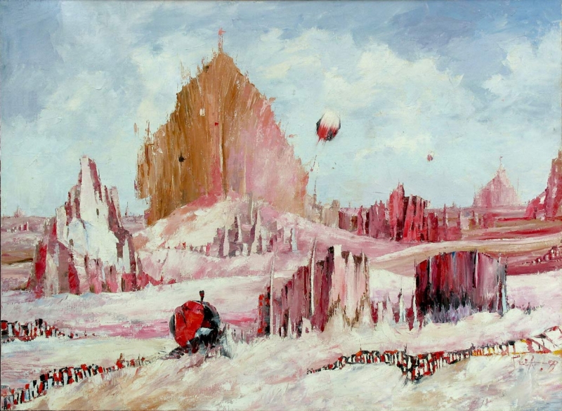 Красные поля, Евгений Гусельников, Купить картину Масло