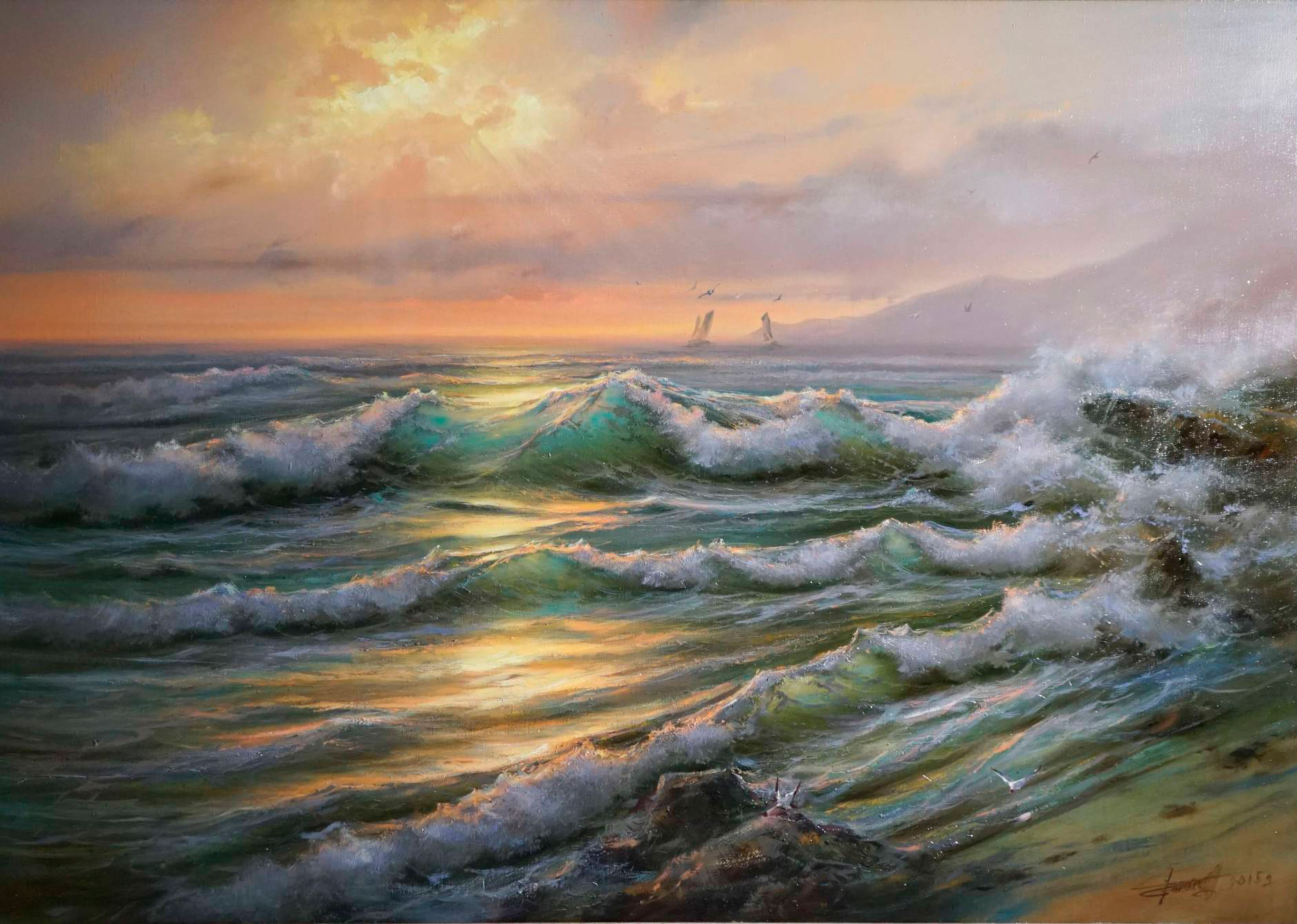 Большое море , Дмитрий Балахонов , Купить картину Масло