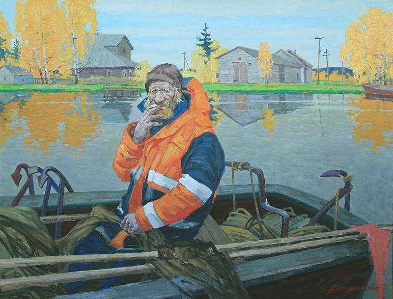 Ладожские рыбаки  - 1, Дмитрий Васильев , Купить картину Масло