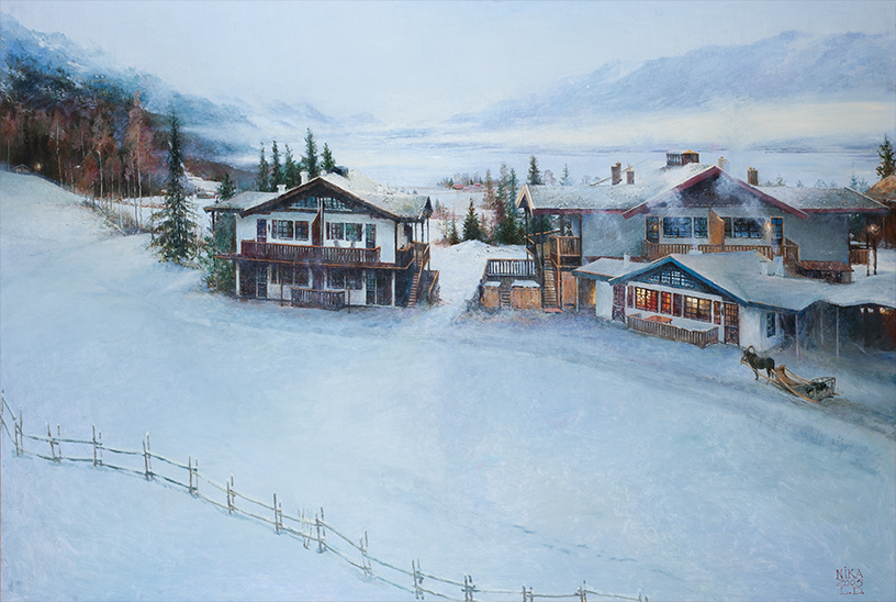 Осло.Туман над фьордами  - 1, Лидия Диннер, Купить картину Масло