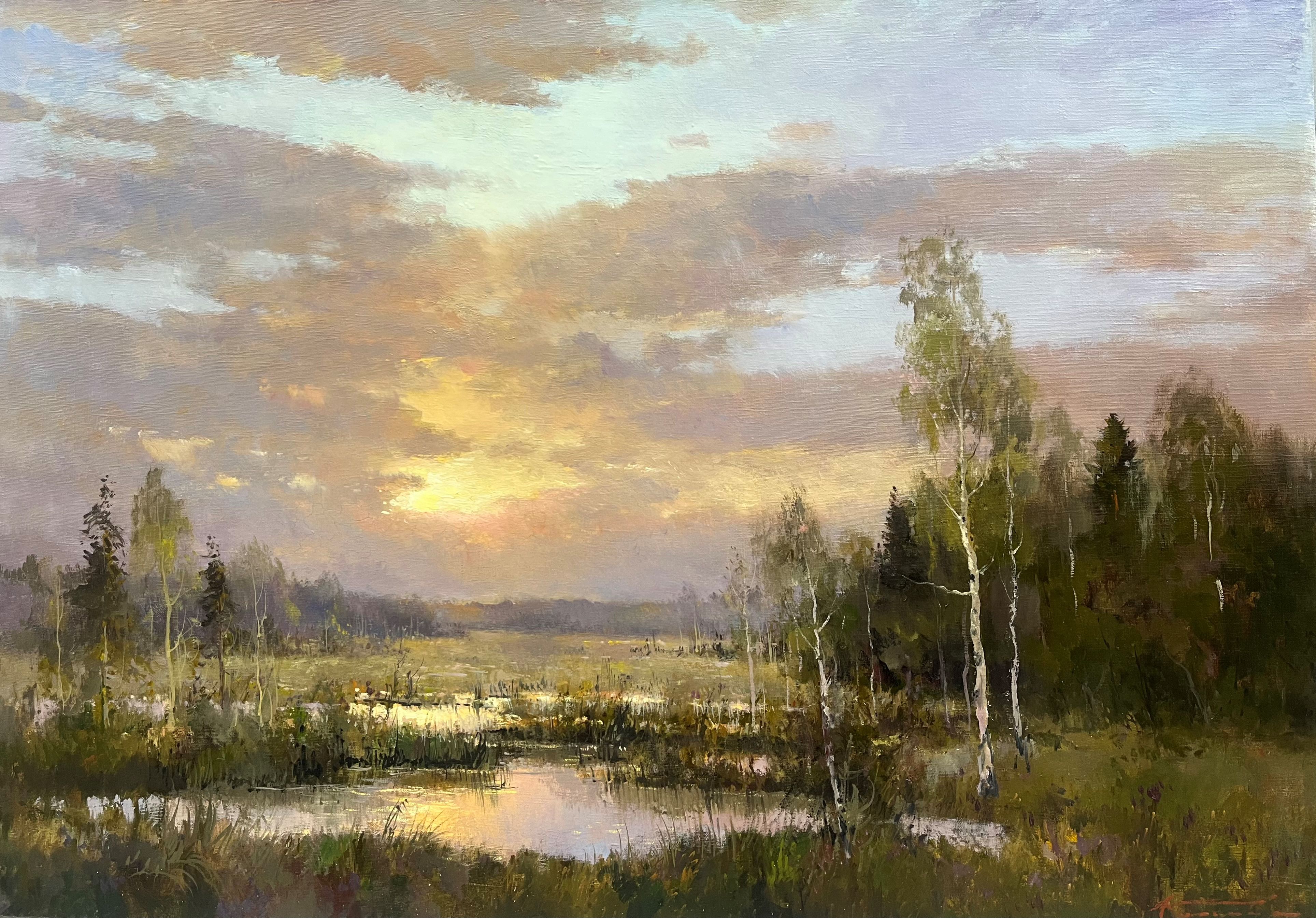 Вечер на болоте - 1, Александр Кремер, Купить картину Масло
