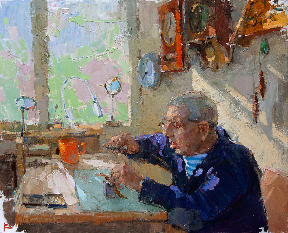 Часовщик - 1, Вячеслав Короленков, Купить картину Масло