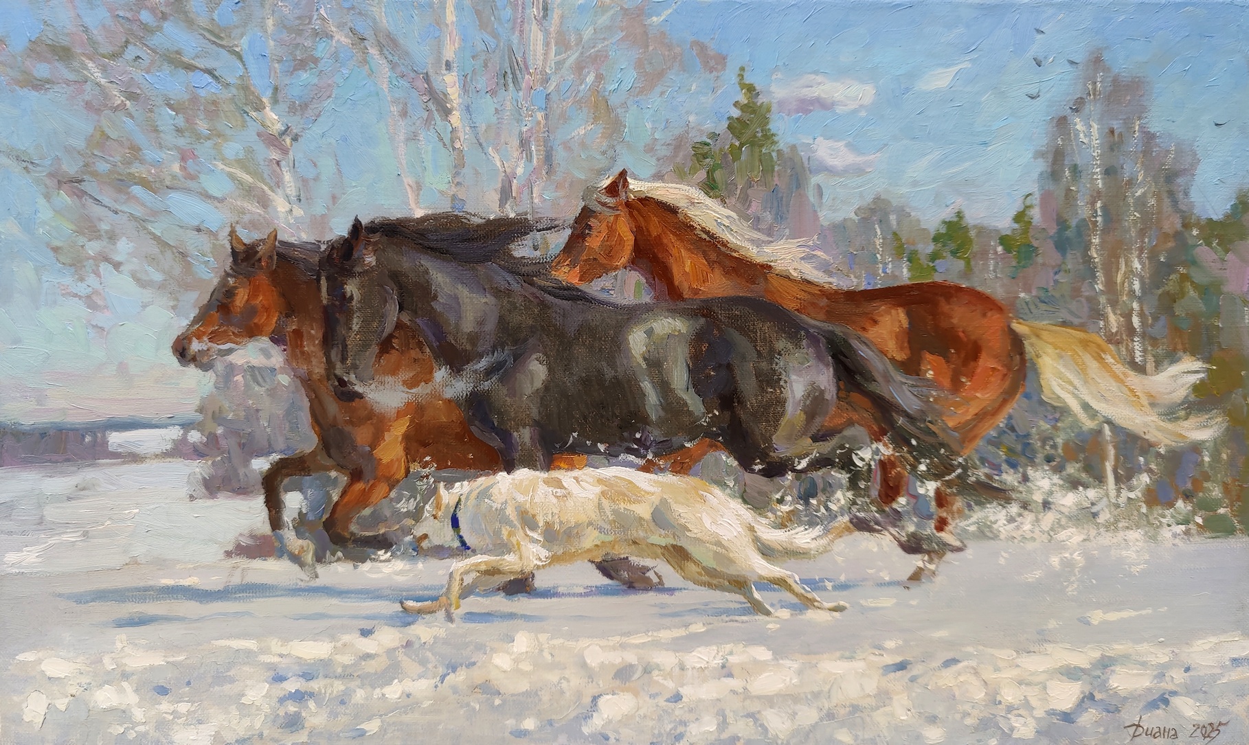 Зимний простор - 1, Диана Коробкина, Купить картину Масло