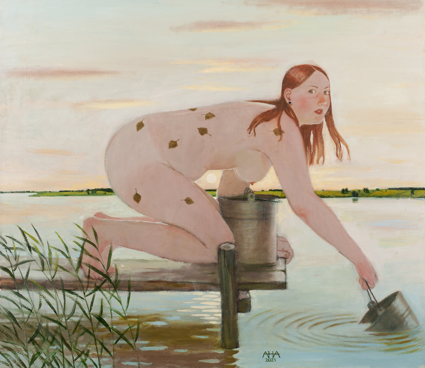 Девушка с ведром - 1, Андрей Аверьянов, Купить картину Масло