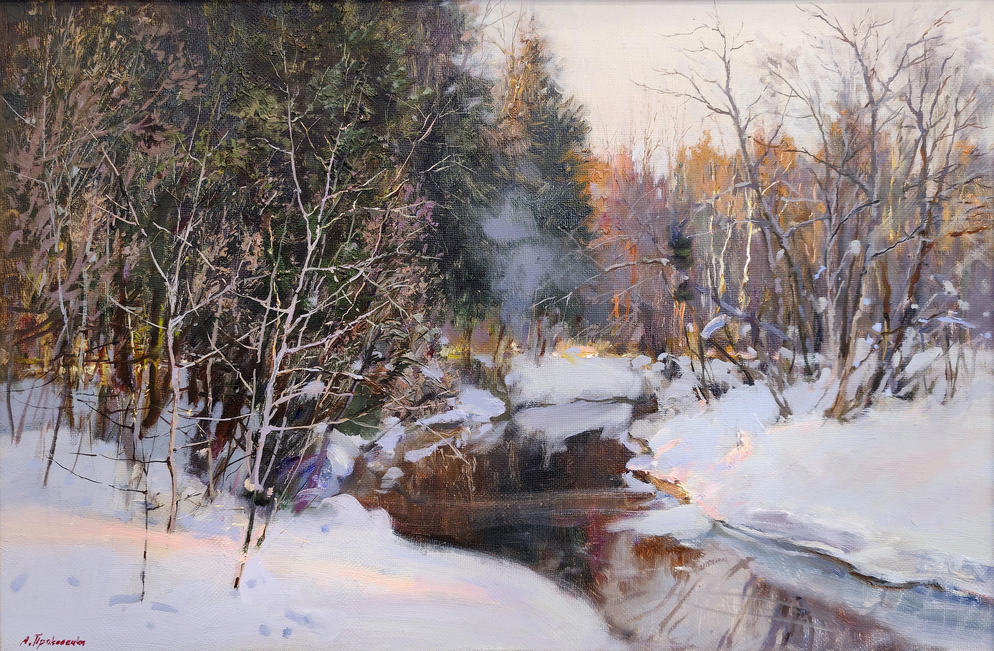 Зимний вечер - 1, Александр Прокопенко, Купить картину Масло