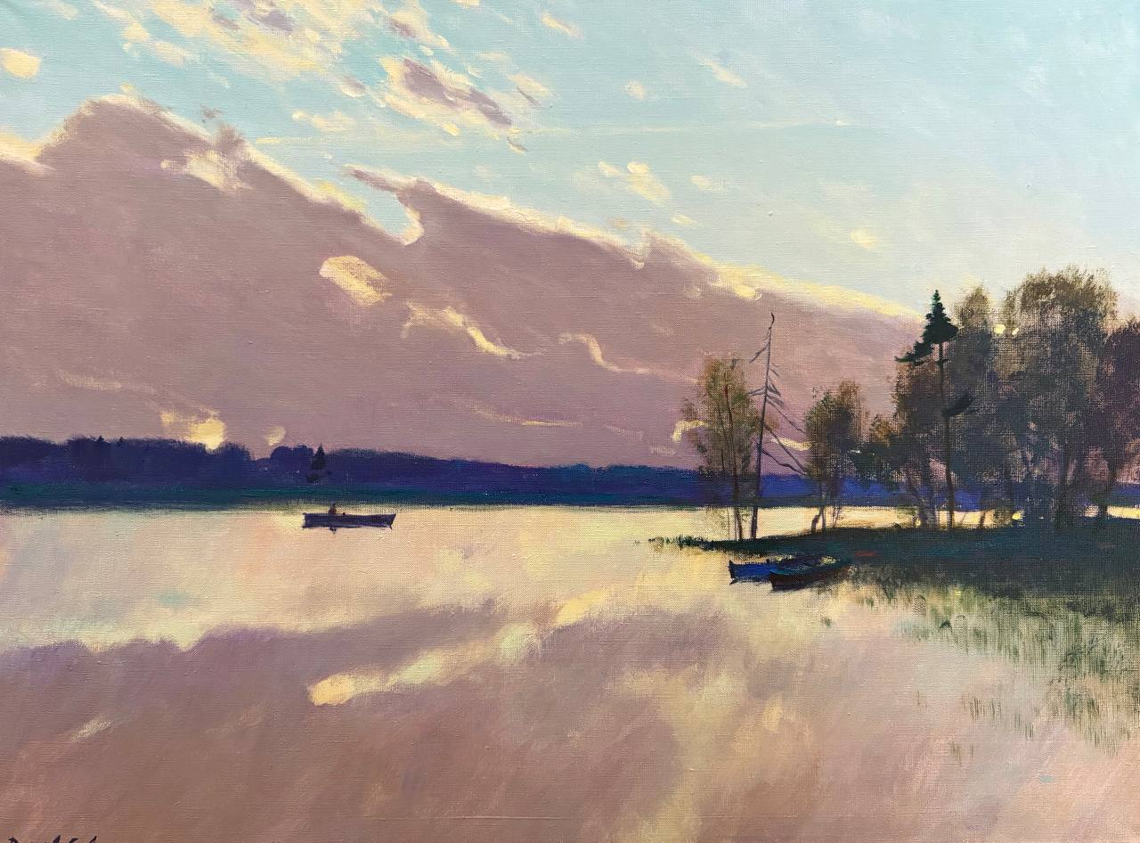 Вечерняя гладь воды - 1, Сергей Данчев, Купить картину Масло