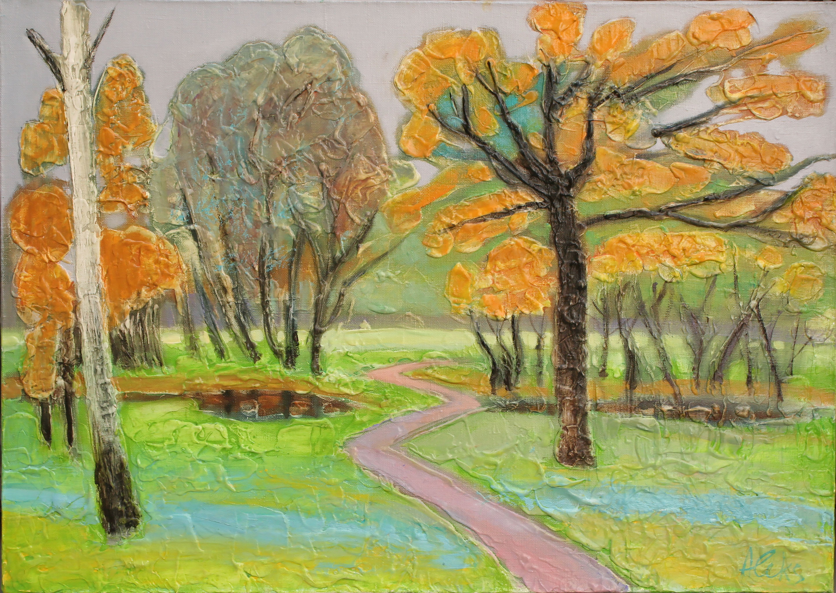 Неспешная прогулка по парку - 1, Алексей Долгушин, Купить картину Масло