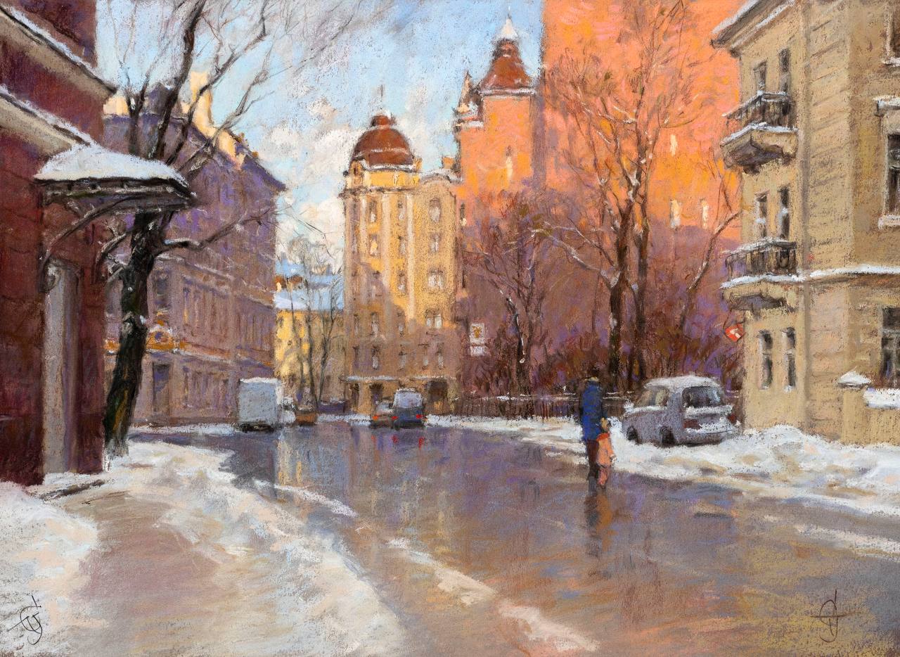 Оттепель. Петроградская - 1, Сергей Усик, Купить картину Авторская техника