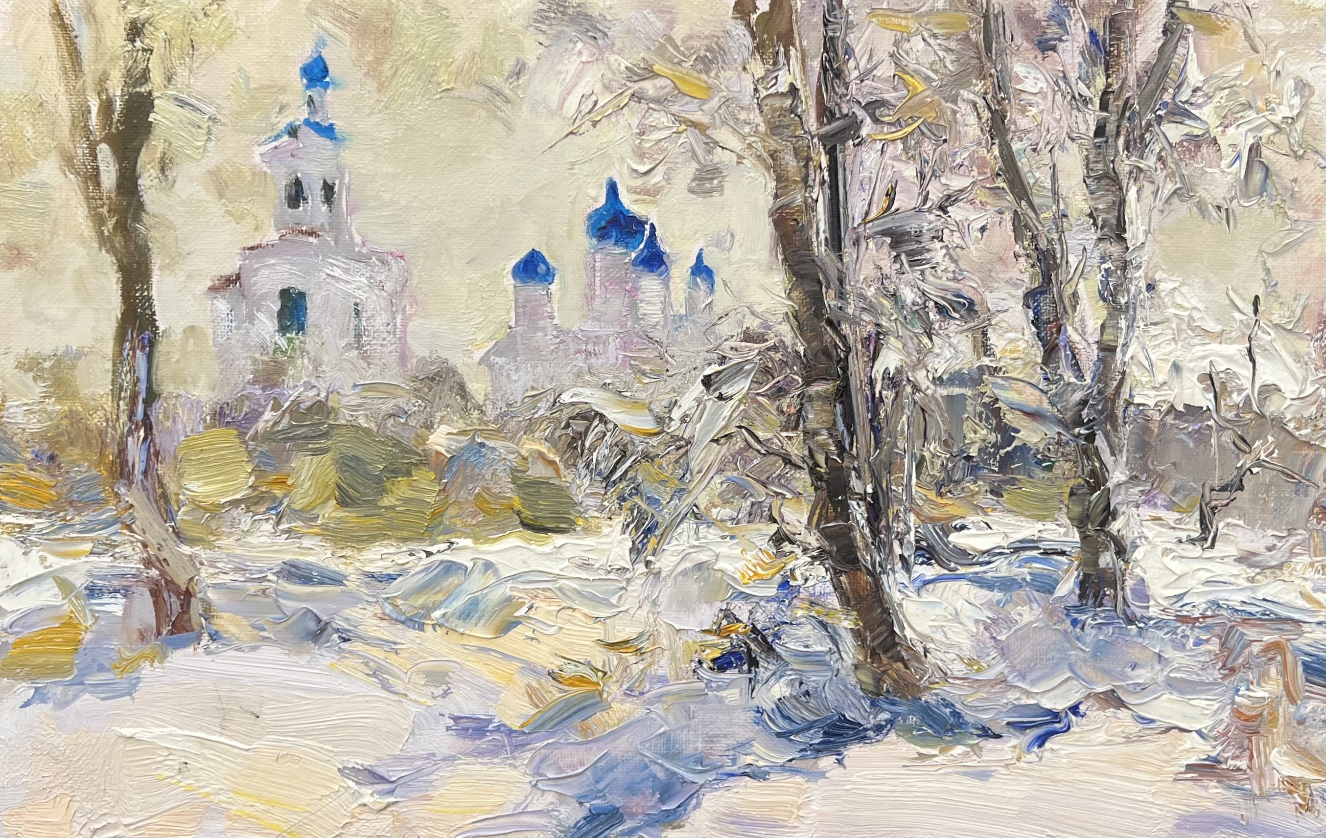 Церковь с синими куполами - 1, Туман Жумабаев, Купить картину Масло